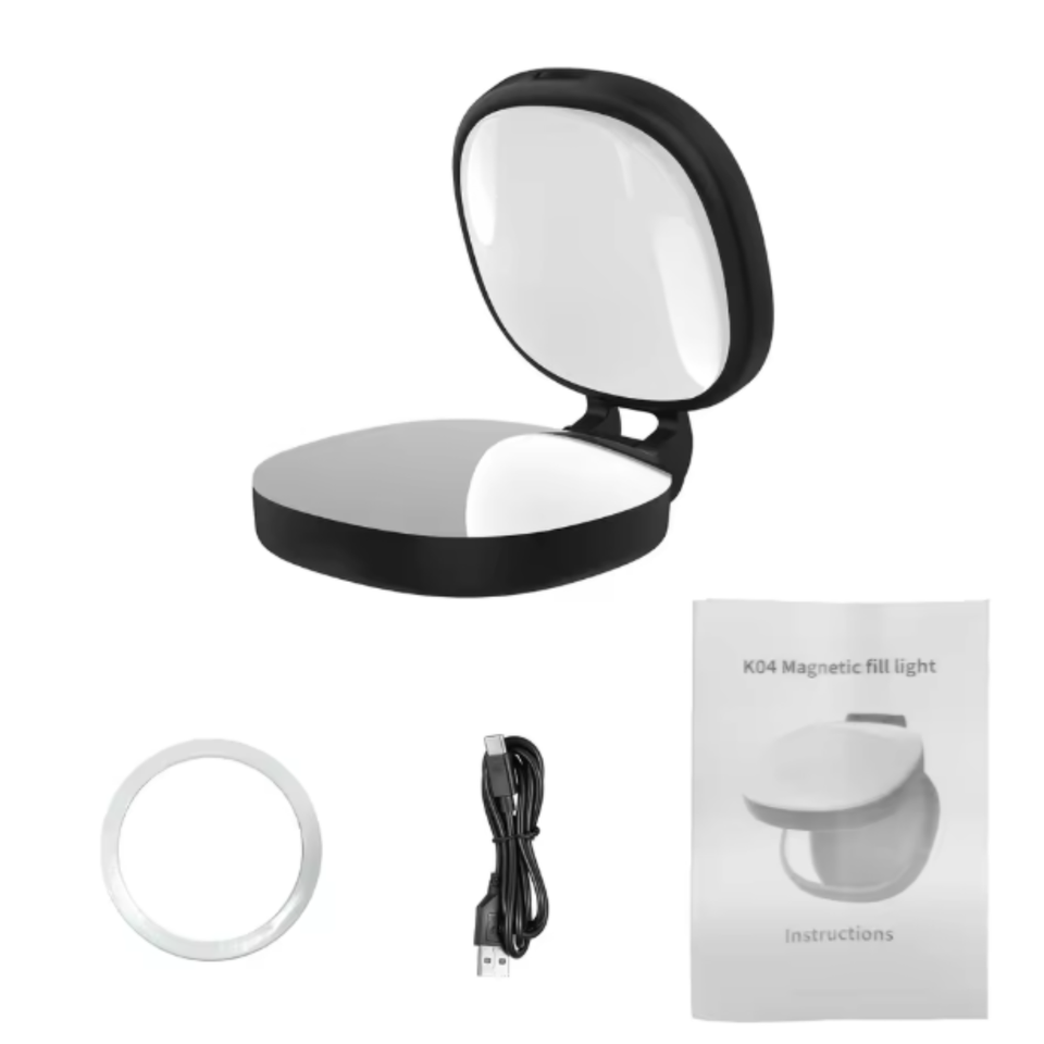 Magnetic LED Selfie Light With Mirror for iPhones and Android Phones