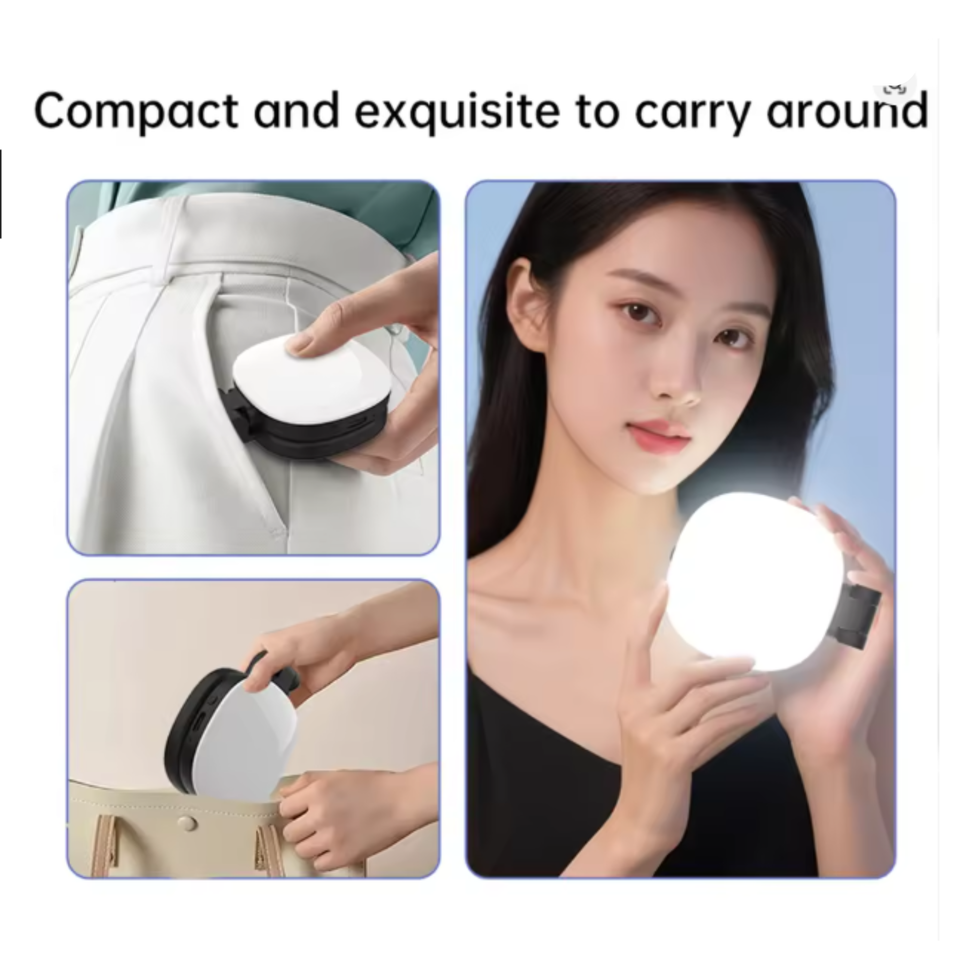 Magnetic LED Selfie Light With Mirror for iPhones and Android Phones