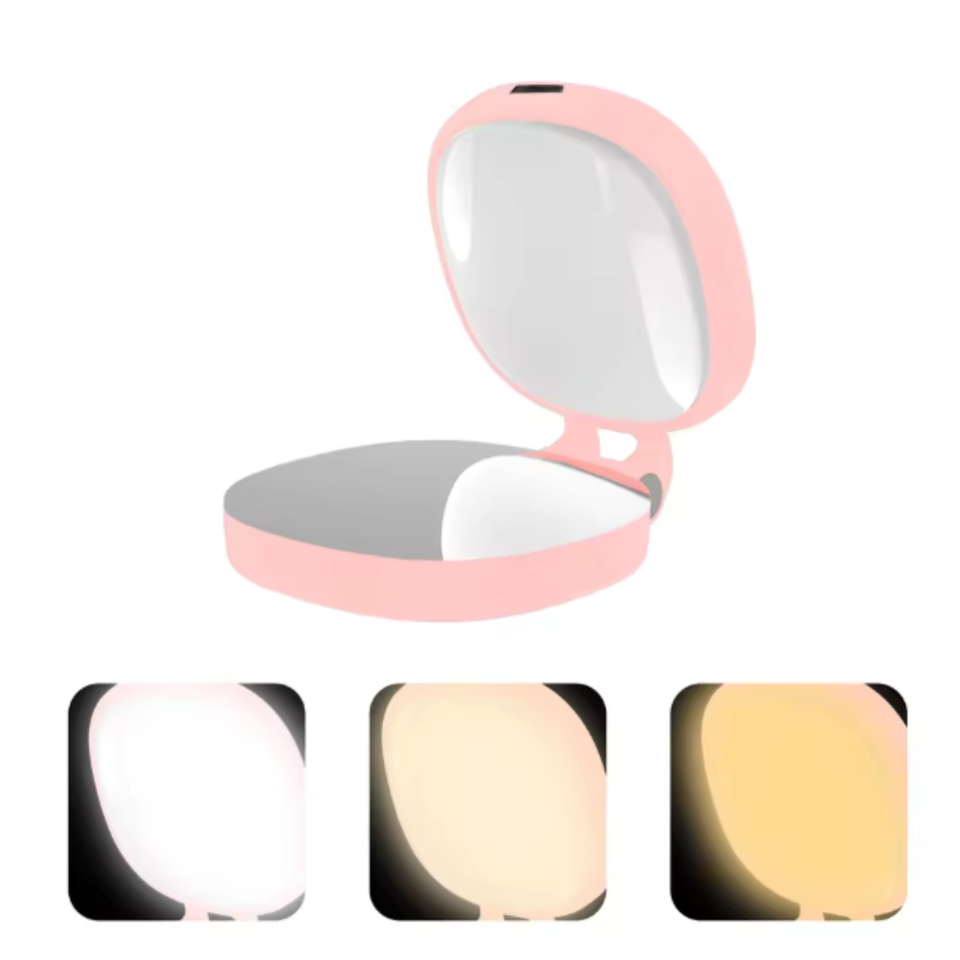 Magnetic LED Selfie Light With Mirror for iPhones and Android Phones