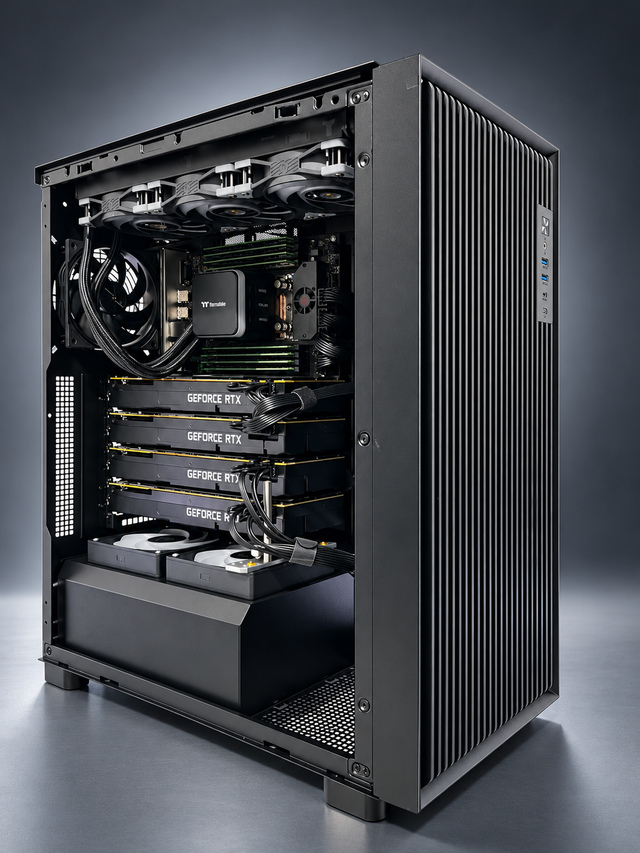 (READY-2-SHIP) GREAT WALL AI MAX PC | 4 x RTX 2080 Ti 88GB | 128GB RAM | EPYC 7313 16-CORE | 2TB SSD