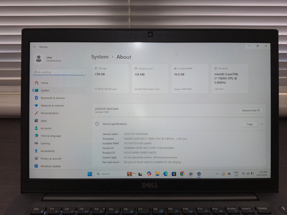 š„BLACK FRIDAYš„Dell Latitude 7480 - i7-7600U - 16GB RAM - 256GB SATA SSD - FHD