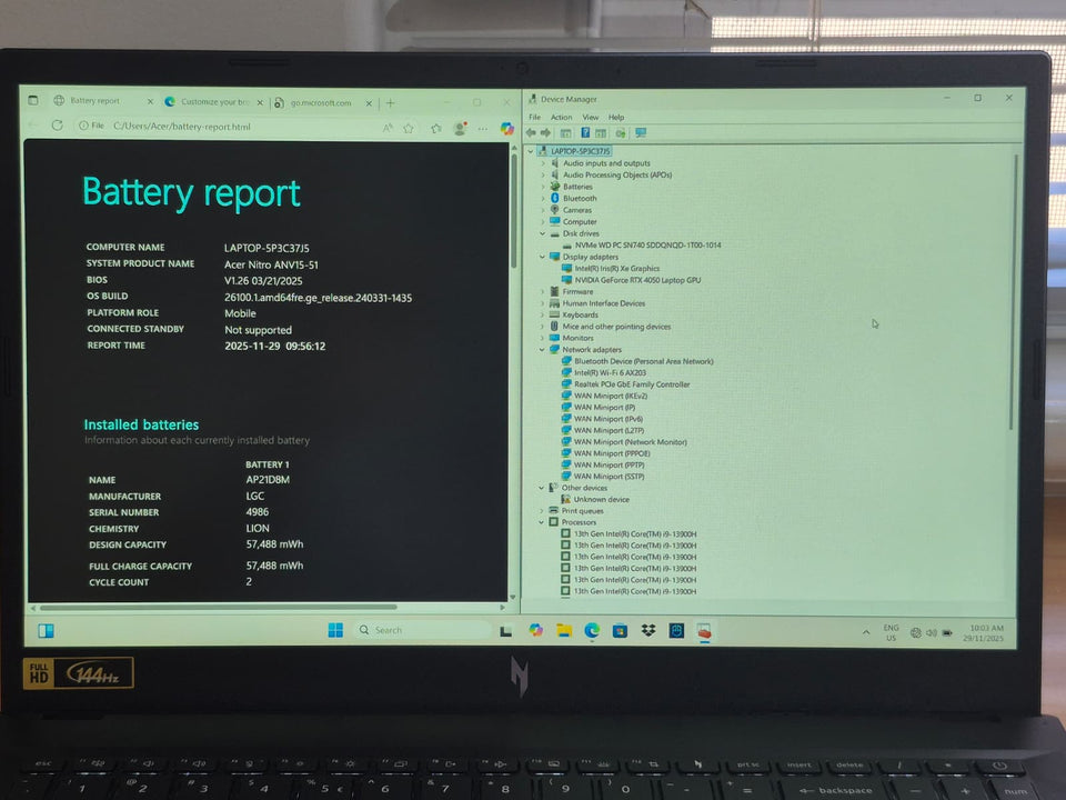 š„BLACK FRIDAYš„Acer Nitro V 15 - i9-13900H - 32GB DDR5 - 1TB SSD - RTX 4050 6GB - 144Hz