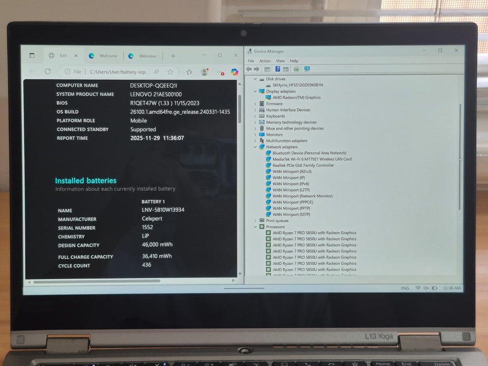 Lenovo Thinkpad L13 Yoga - Ryzen 7 PRO 5850U - 16GB RAM - 512GB SSD - FHD IPS Touchscreen