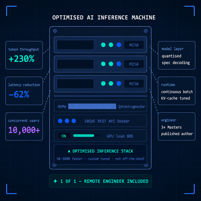 Optimised AI Inference Machine — 1-on-1 with AI/ML Engineer (MDataSci/MAI/MPhys)