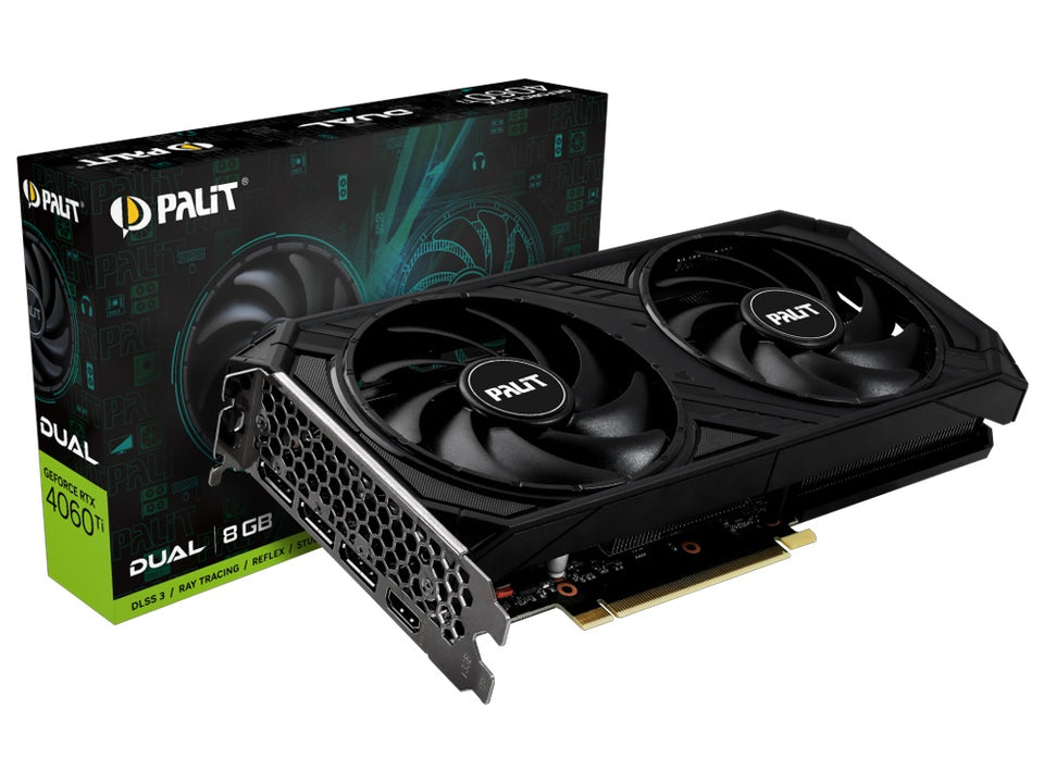 Palit Dual GeForce RTX™ 4060 Ti 8GB GDDR6 Graphics Card - 3-Year Warranty
