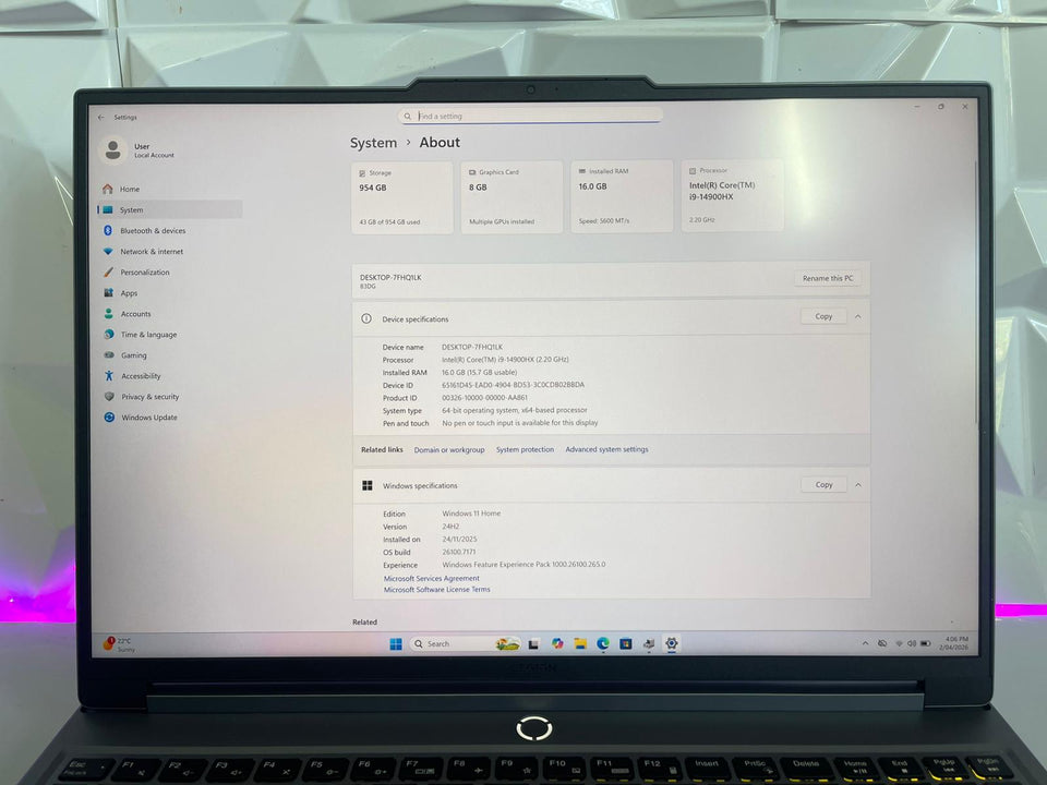 Lenovo Legion 5i – i9-14900HX / 32GB RAM / 1TB SSD / RTX 4060 / 2K 165Hz/ 1Y WTY
