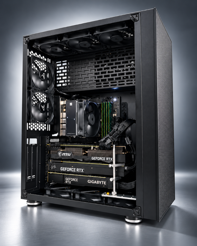 CHINOOK AI MAX PC - Upto 3 x RTX 3090s 72GB VRAM - 64/128GB RAM - RYZEN 7/9 - 1TB SSD