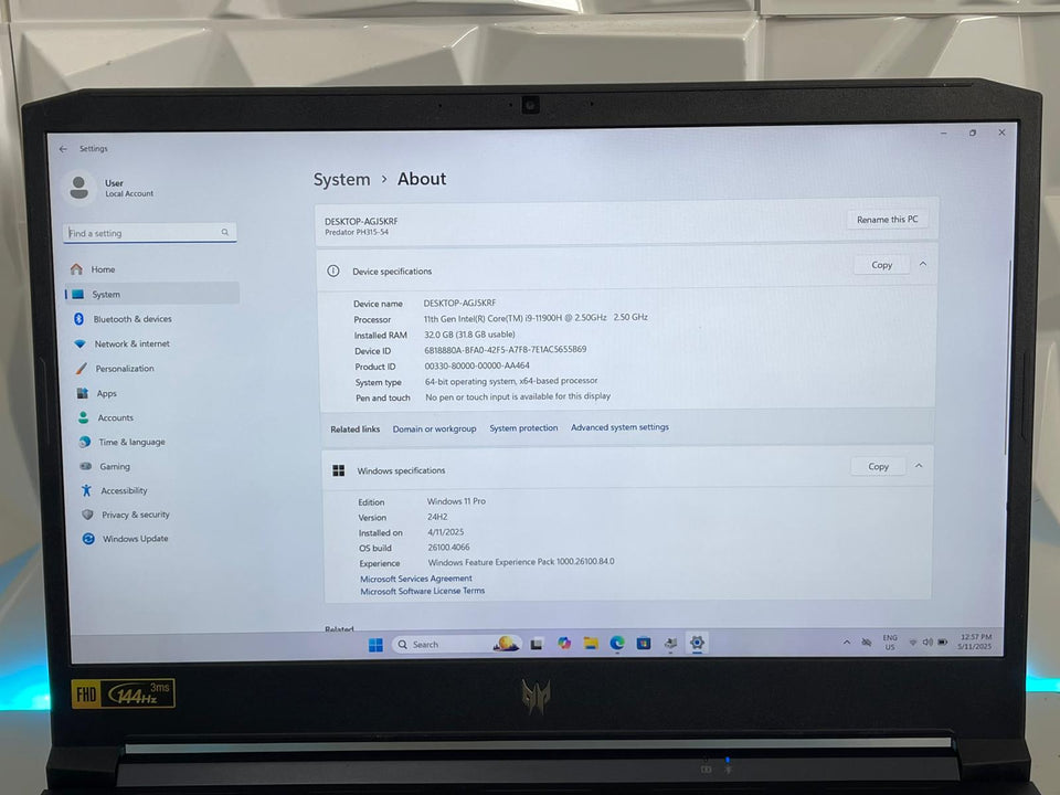 š„BLACK FRIDAYš„Acer Predator Triton Laptop - i9-11900H - RTX 3060 - 32GB RAM - 512GB SSD - 144Hz