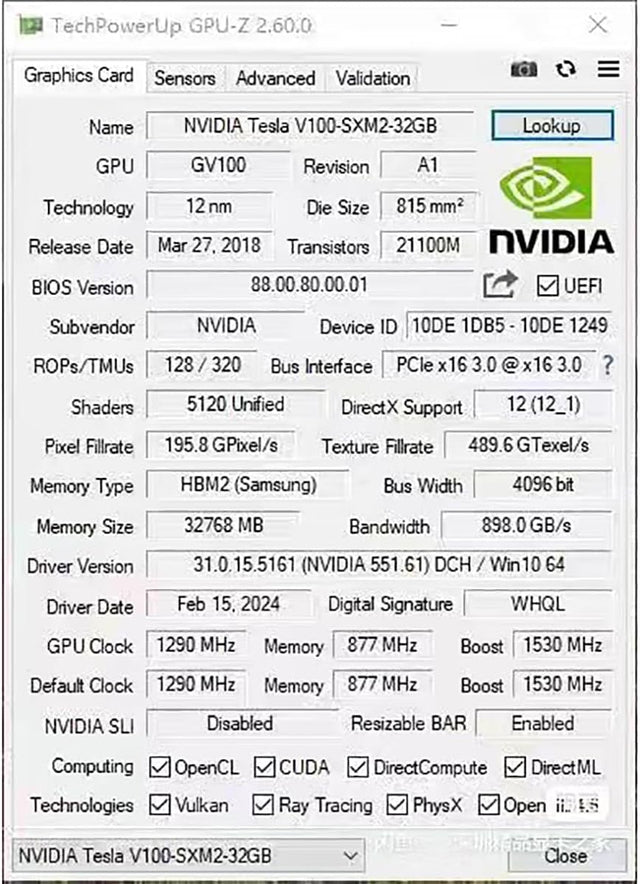 NVIDIA Tesla V100 32GB HBM2 GPU – AI & Compute Graphics Card | 1-Year Warranty