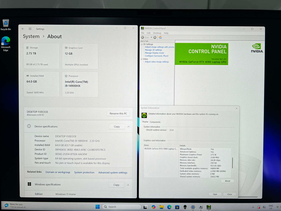 š„WEEKEND SALEš„Alienware M18 R2 - i9-14900HX - RTX 4080 - 64GB RAM - 3TB Gen4 SSD