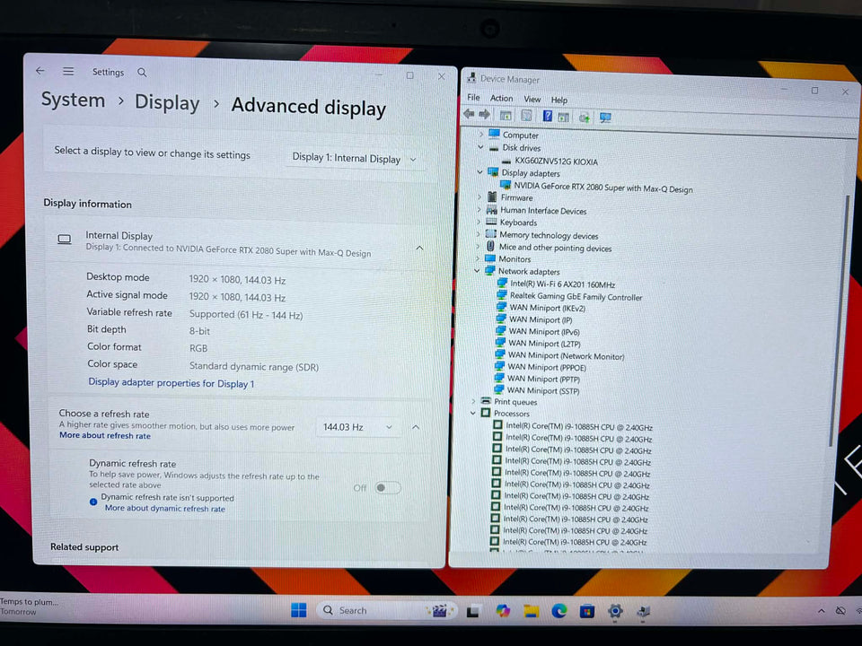 HP Omen Laptop | i9-10885H | RTX 2080 Super | 64GB RAM | 512GB SSD | 144Hz