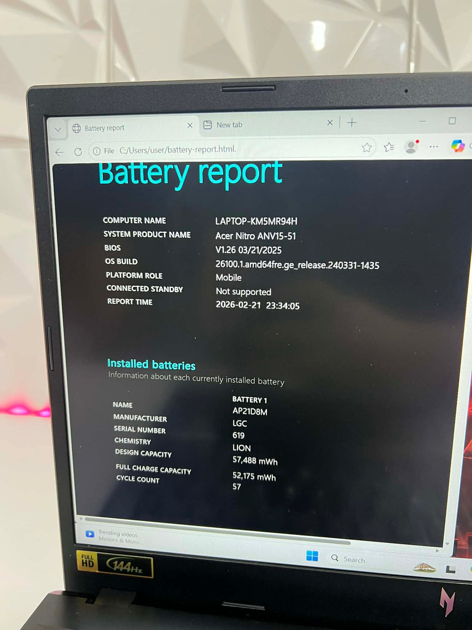 Acer Nitro V Laptop - i7-13620H - RTX 4050 6GB - 24GB DDR5 - 512GB SSD - 144Hz