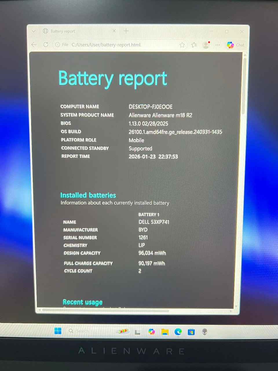 š„WEEKEND SALEš„Alienware M18 R2 - i9-14900HX - RTX 4080 - 64GB RAM - 3TB Gen4 SSD