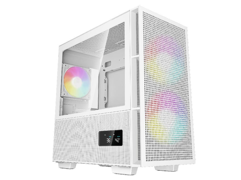 Deepcool CH360 Digital Tempered Glass Micro-ATX Case - White