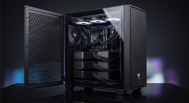 THERMALTAKE AI MAX PC - TRIPLE RTX 3090s 72GB - 128GB RAM - R7-5700X - 1TB SSD