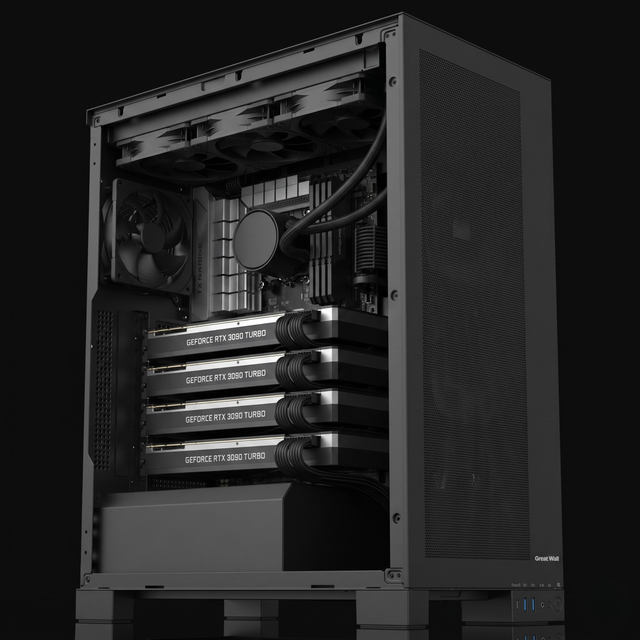 GREAT WALL AI ULTRA PC - 4 x RTX 3090 96GB - 256GB RAM - AMD EPYC 48-CORE CPU