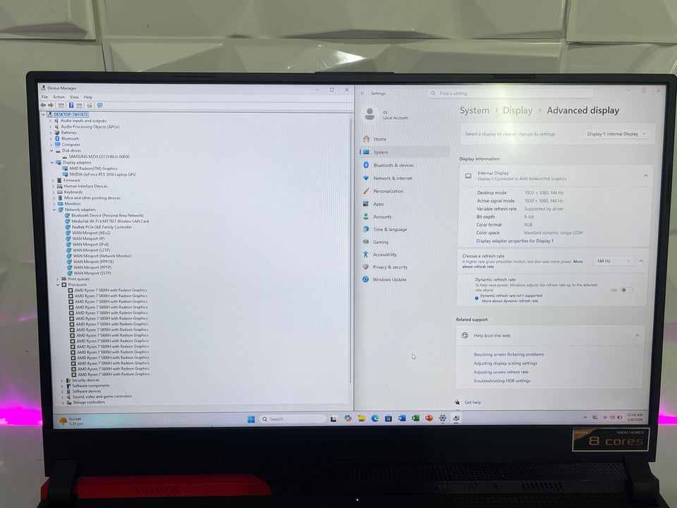 Asus ROG Strix G713 - RYZEN 7 5800H - RTX 3050 - 32GB RAM - 512GB SSD - 144Hz