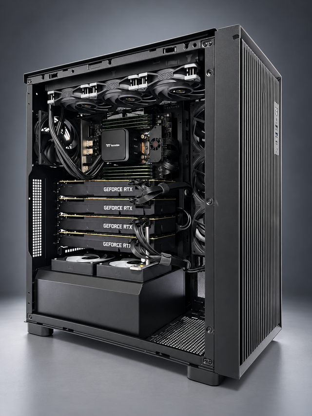 (READY-2-SHIP) GREAT WALL AI MAX PC | 4 x RTX 2080 Ti 88GB | 128GB RAM | EPYC 7313 16-CORE | 2TB SSD