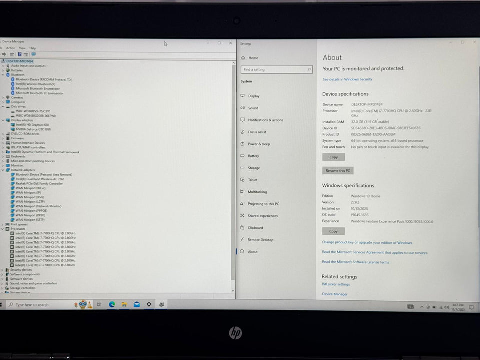 🔥BLACK FRIDAY🔥HP OMEN 17 - i7-7700HQ - 32GB RAM - 480GB SSD/1TB HDD - GTX 1050