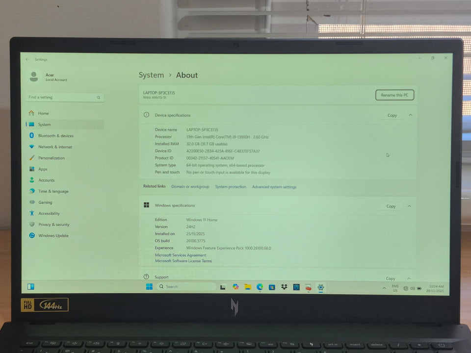 🔥BLACK FRIDAY🔥Acer Nitro V 15 - i9-13900H - 32GB DDR5 - 1TB SSD - RTX 4050 6GB - 144Hz