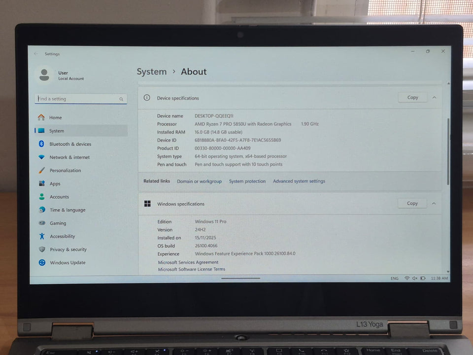 Lenovo Thinkpad L13 Yoga - Ryzen 7 PRO 5850U - 16GB RAM - 512GB SSD - FHD IPS Touchscreen