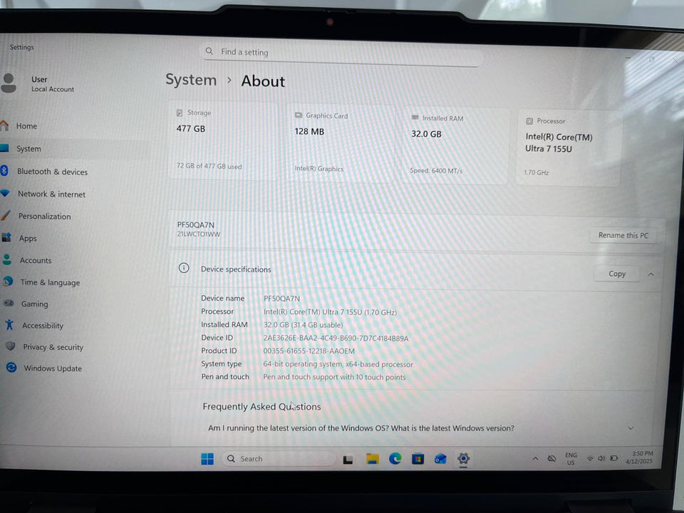 ☀️SUMMER SALE☀️Lenovo X13 2-in-1 TS - Ultra 7 155U - 32GB RAM - 512GB SSD - FHD IPS