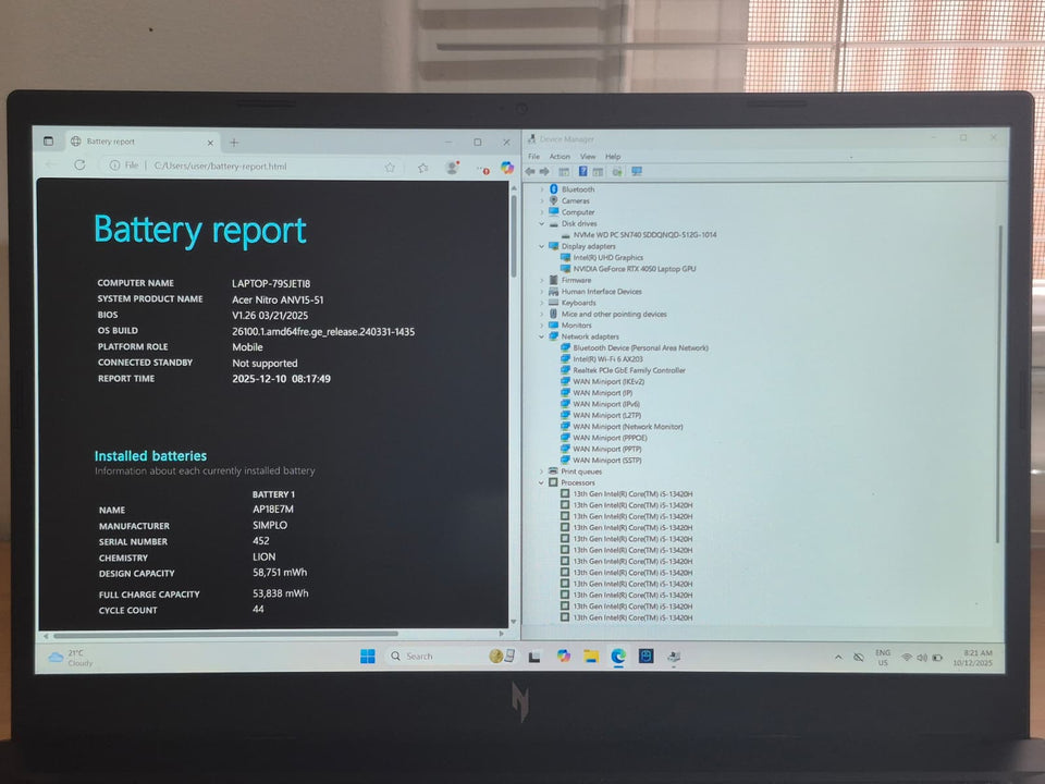 Acer Nitro V 15 - Intel Core i5-13420H - 32GB RAM - 512GB SSD - RTX 4050 - 144Hz