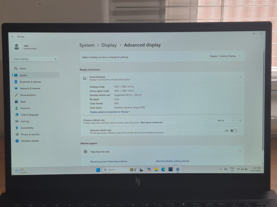 Acer Nitro V 15 - Intel Core i5-13420H - 32GB RAM - 512GB SSD - RTX 4050 - 144Hz