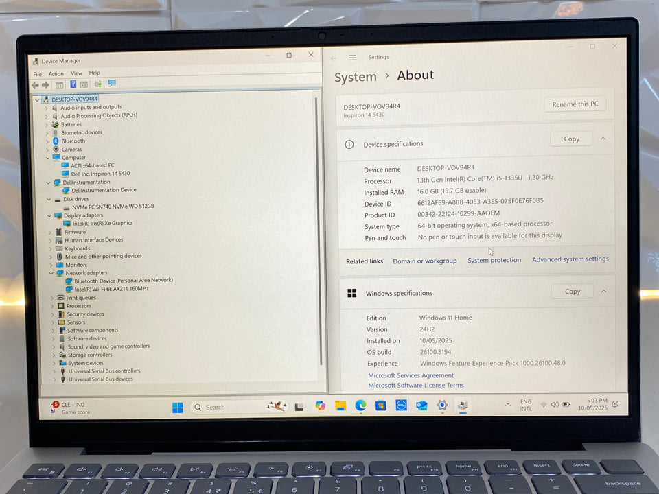 Dell Inspiron 14 5430 Laptop - Intel i5-1335U - 16GB DDR5 - 512GB SSD - FHD
