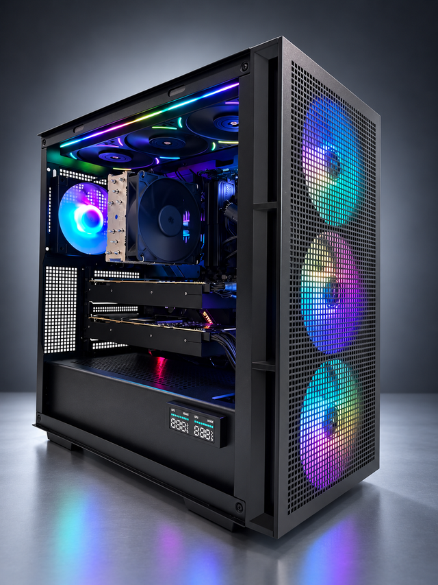 (READY-2-SHIP) DEEPCOOL AI PRO PC - 2 x RTX 3080 40GB G6X - RYZEN 7-5800X - 64/128GB RAM - 2TB SSD