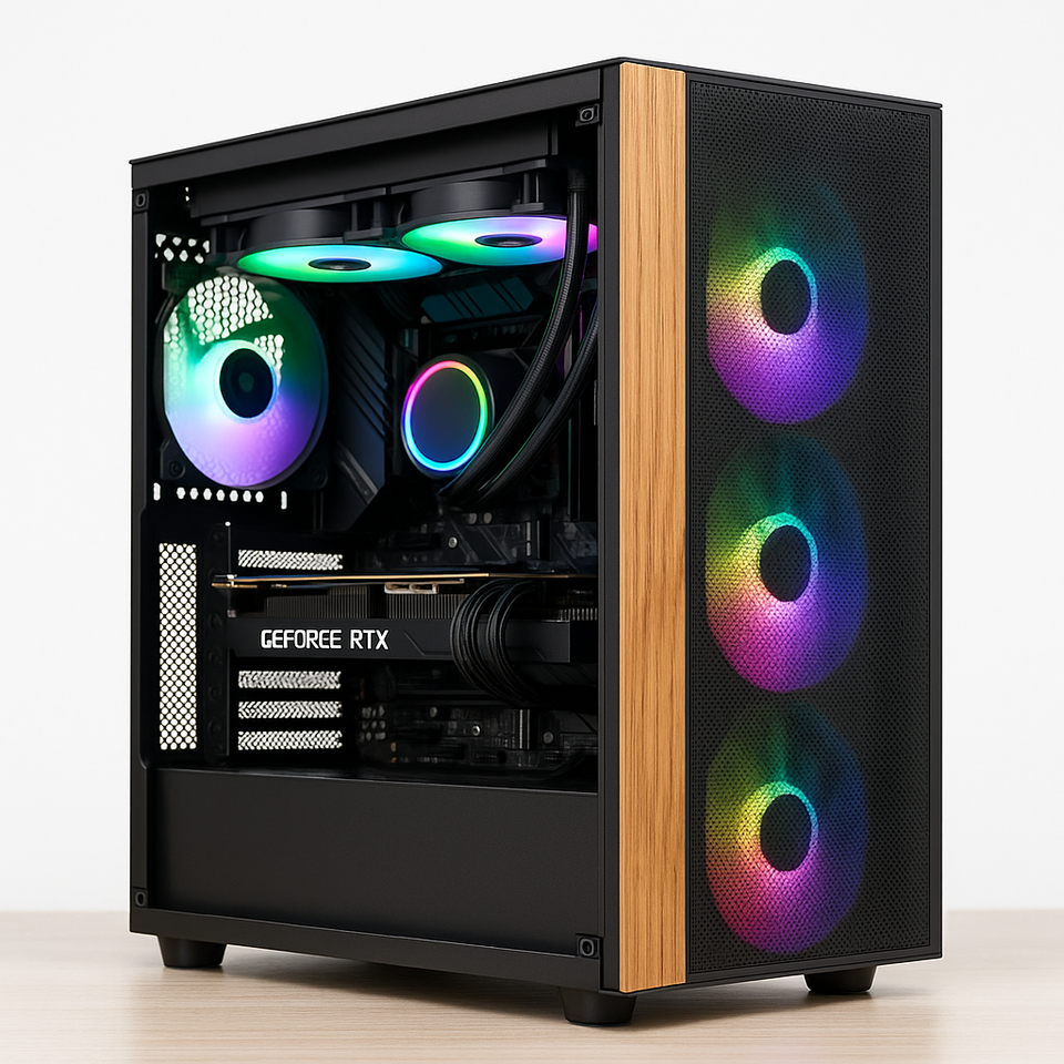 🎄XMAS SALE🎄OKINOS WOOD PC – RTX 5060 - Ultra 7 265KF - 32GB DDR5 - 1TB