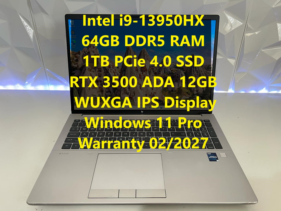 (WARRANTY 01/27) HP Zbook - i9-13950HX - 64GB DDR5 RAM - 1TB - RTX 3500 ADA 12GB