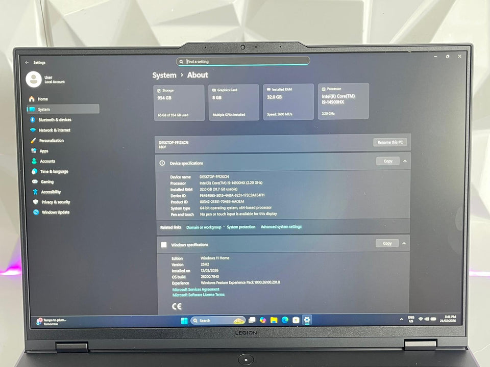 Lenovo Legion 5 - Intel i9-14900HX - RTX 4070 - 32GB DDR5 - 1TB SSD - 2K 165Hz
