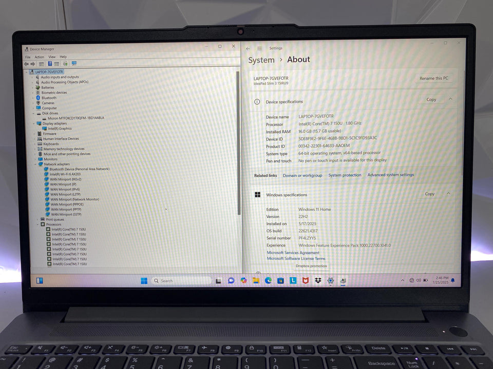 (WTY 03/26) Lenovo Ideapad 3i - Ultra 7 150U - 16GB DDR5 - 1TB SSD - FHD - FREE SHIP