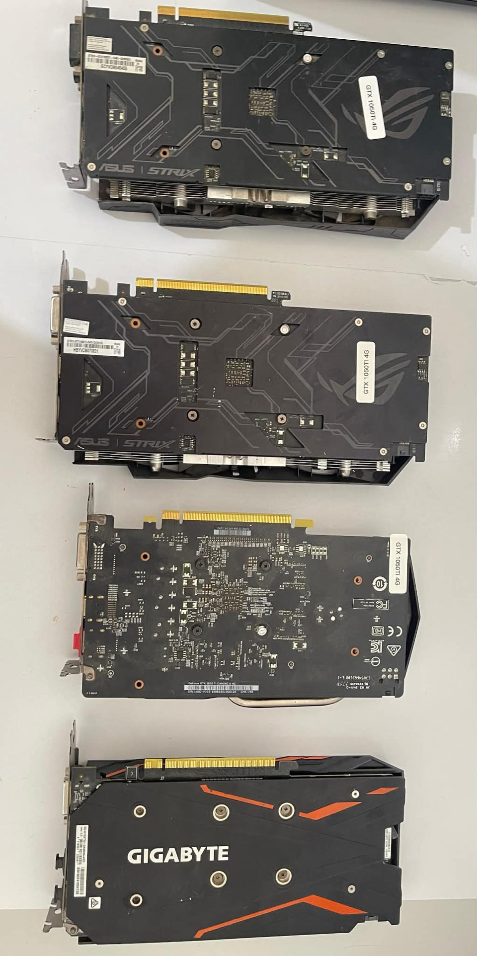 4 x Used GTX 1050 Ti 4GB & 1 x GTX 1650 4GB - 5 GPUs Bundle – 3 Month Warranty