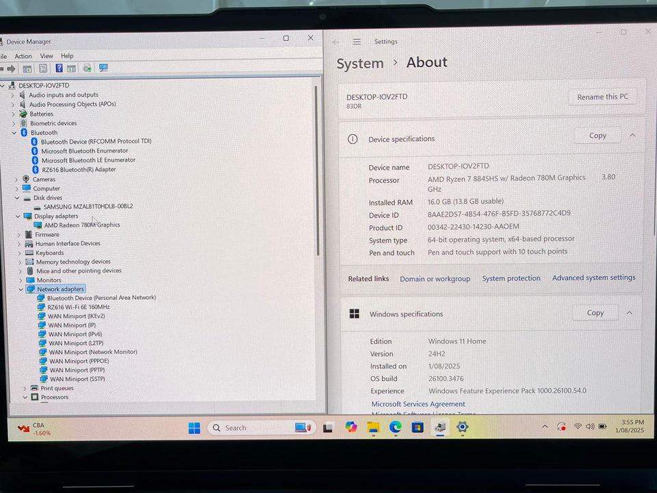 (FREE SHIP) Lenovo Ideapad 2in1 TS - RYZEN 7-8845HS - 16GB - 1TB - 780M - BLUE