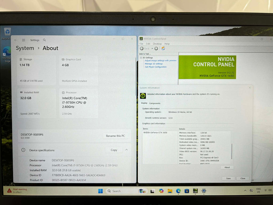 Dell G5 Gaming Laptop - i7-9750H - 32GB RAM - 256GB SSD/1TB - GTX 1650 - FHD