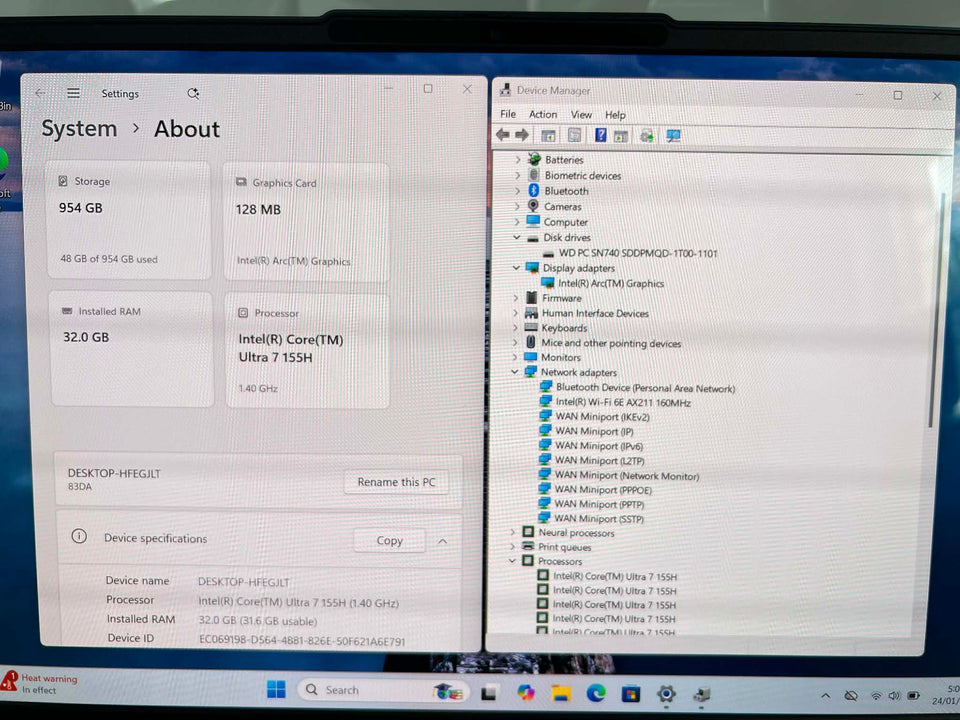 Lenovo Yoga Slim 5i Laptop - Ultra 7 155H - 32GB RAM - 1TB SSD - OLED - 100% Battery