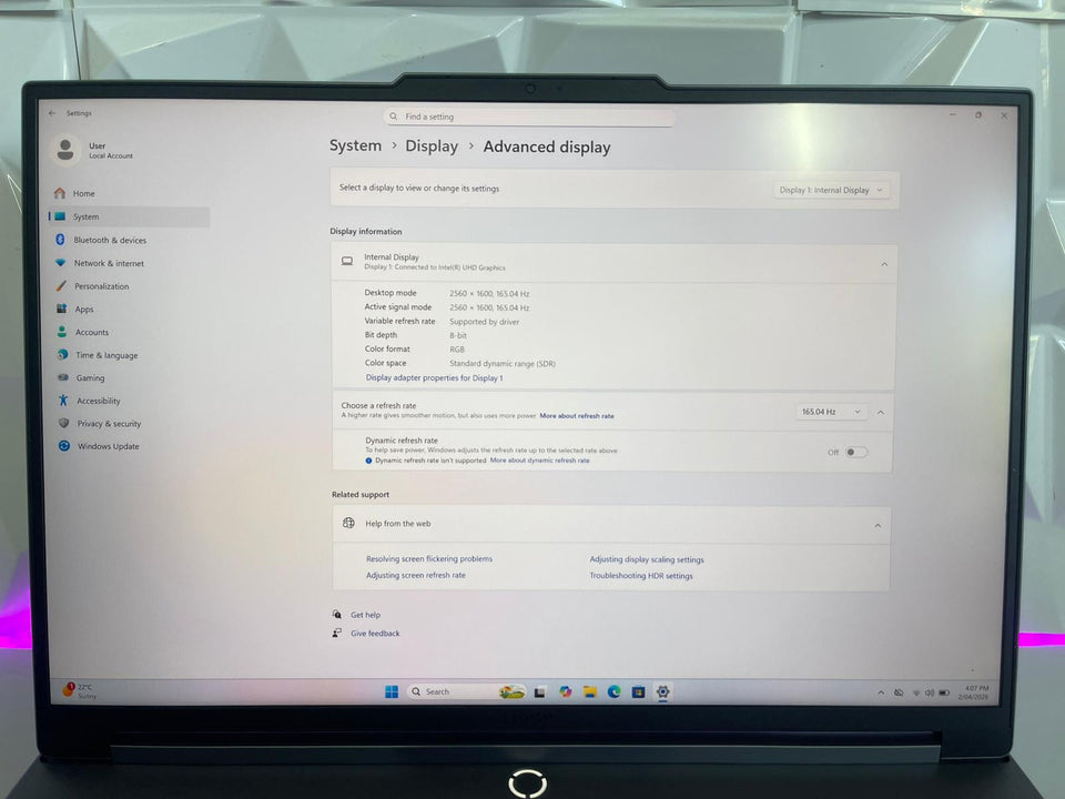 Lenovo Legion 5i – i9-14900HX / 32GB RAM / 1TB SSD / RTX 4060 / 2K 165Hz/ 1Y WTY