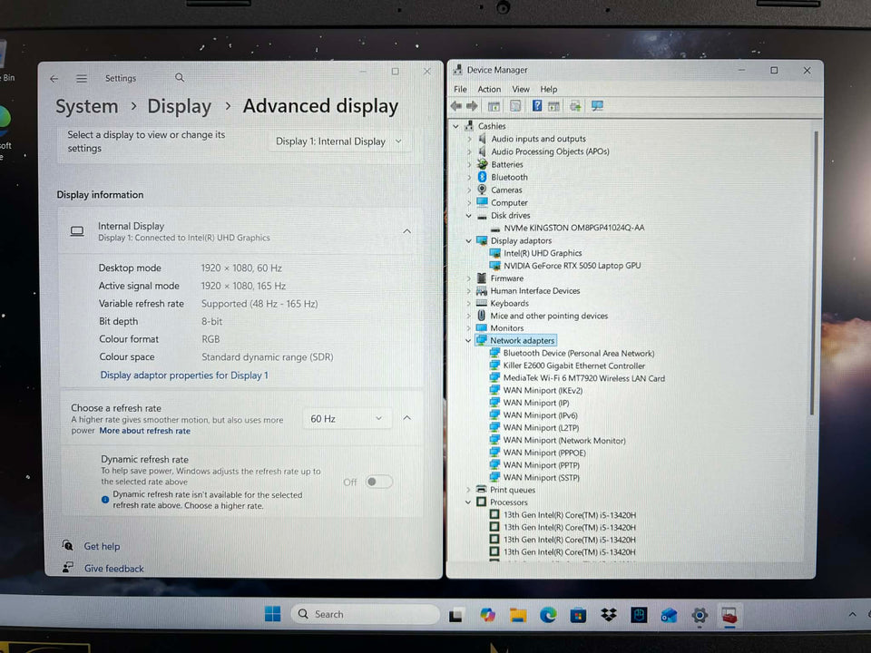Acer Nitro V15 2025 - RTX 5050 8GB - i5-13420H - 32GB RAM - 1TB SSD - 165Hz