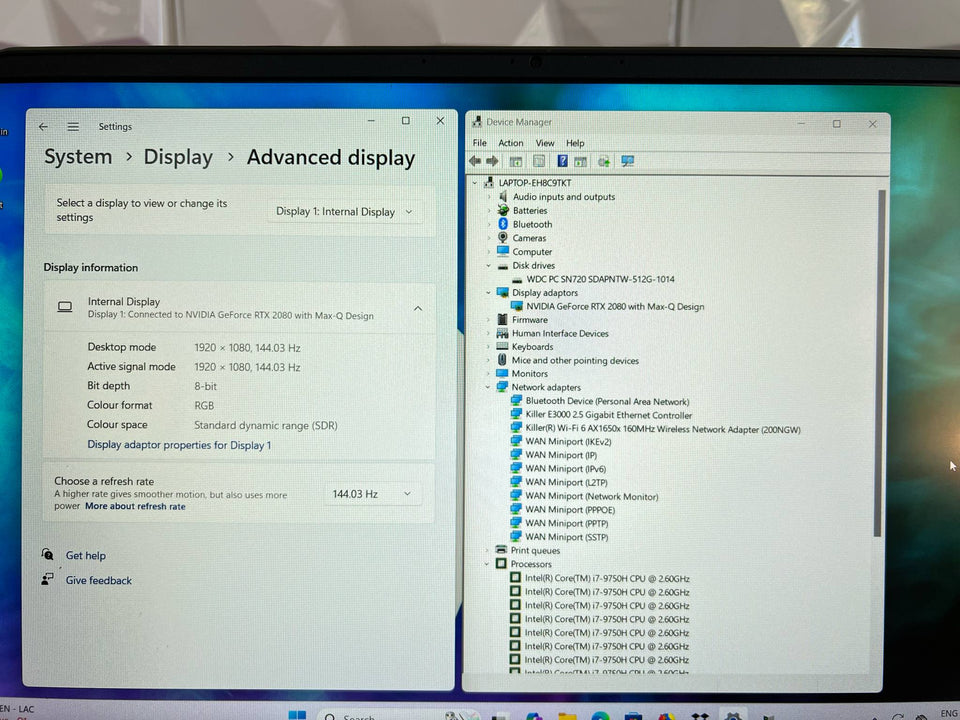 Acer Predator Laptop - RTX 2080 8GB - i7-9750H - 16GB RAM - 512GB SSD - 144Hz