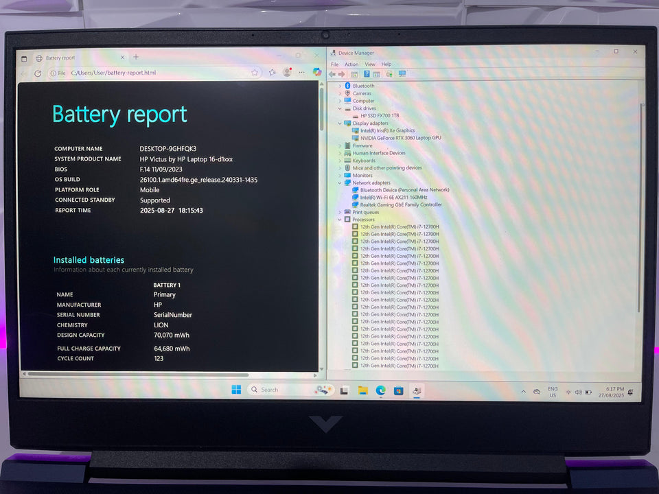 (FREE SHIP)  HP Victus 16 Laptop - i7-12700H - RTX 3060 - 16GB DDR5 - 1TB SSD - 144Hz