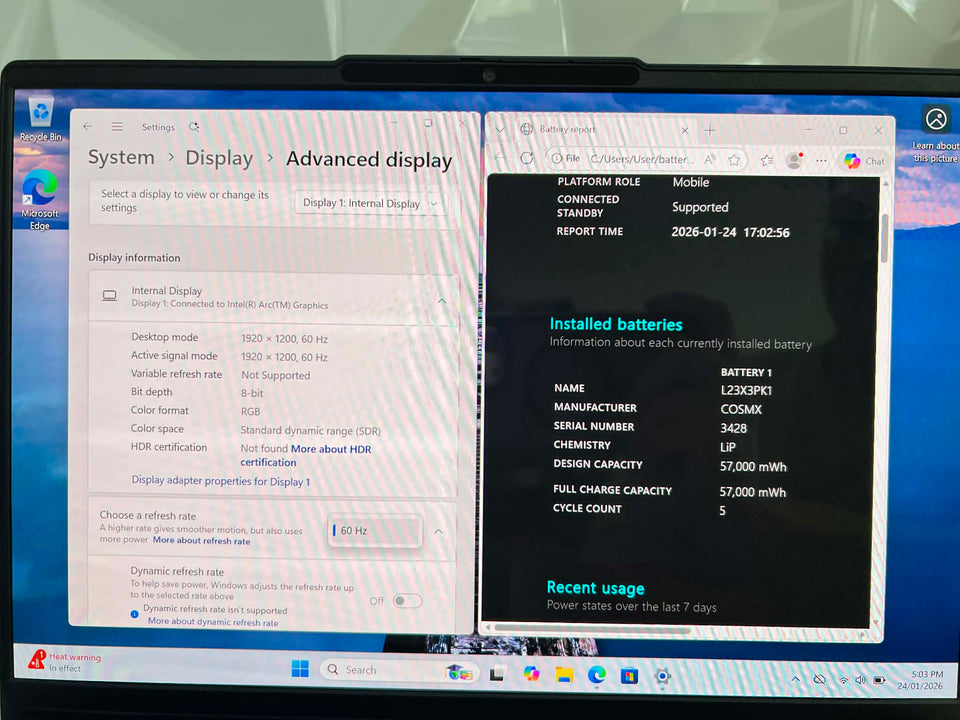 Lenovo Yoga Slim 5i Laptop - Ultra 7 155H - 32GB RAM - 1TB SSD - OLED - 100% Battery