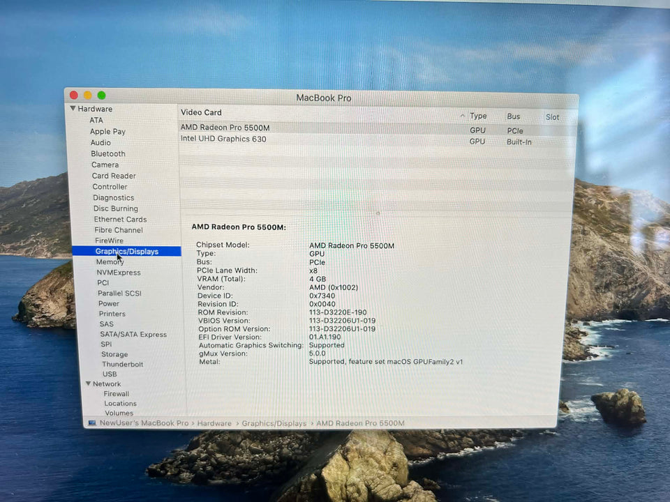 Macbook Pro 16 2019 - Intel i9 - 32GB RAM - 2TB SSD - AMD Radeon Pro 5500M