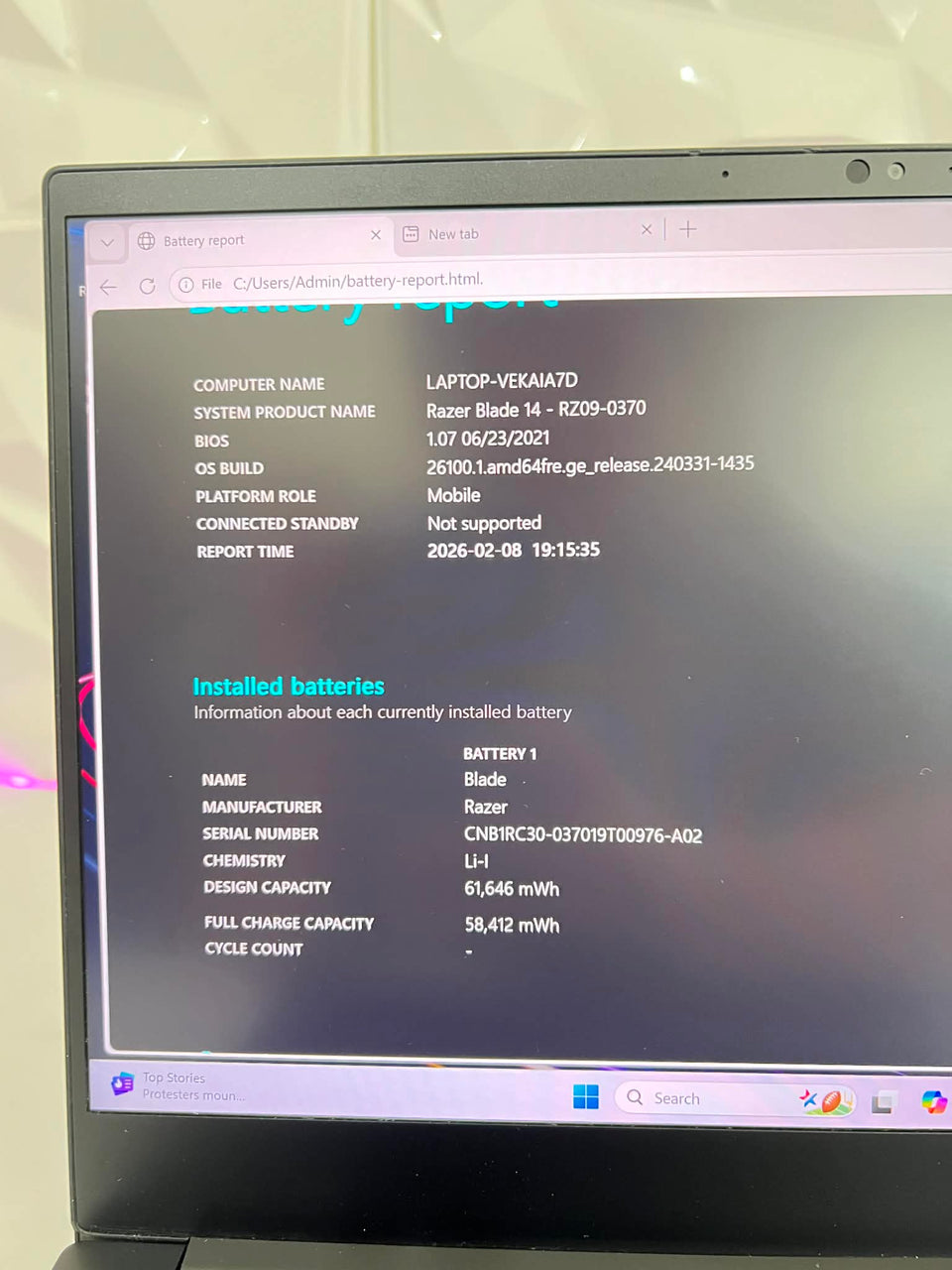 Razer Blade 14 Laptop - Ryzen 9-5900X - RTX 3070 - 16GB RAM - 512GB SSD - 2K 165Hz